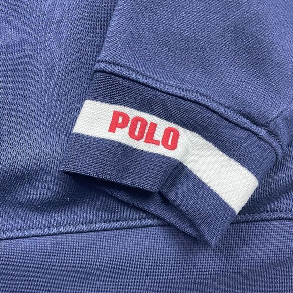 Polo Ralph Lauren Hoodie Mens Large Navy Red White Colorblock 1967 Flag Pony - Picture 7 of 13